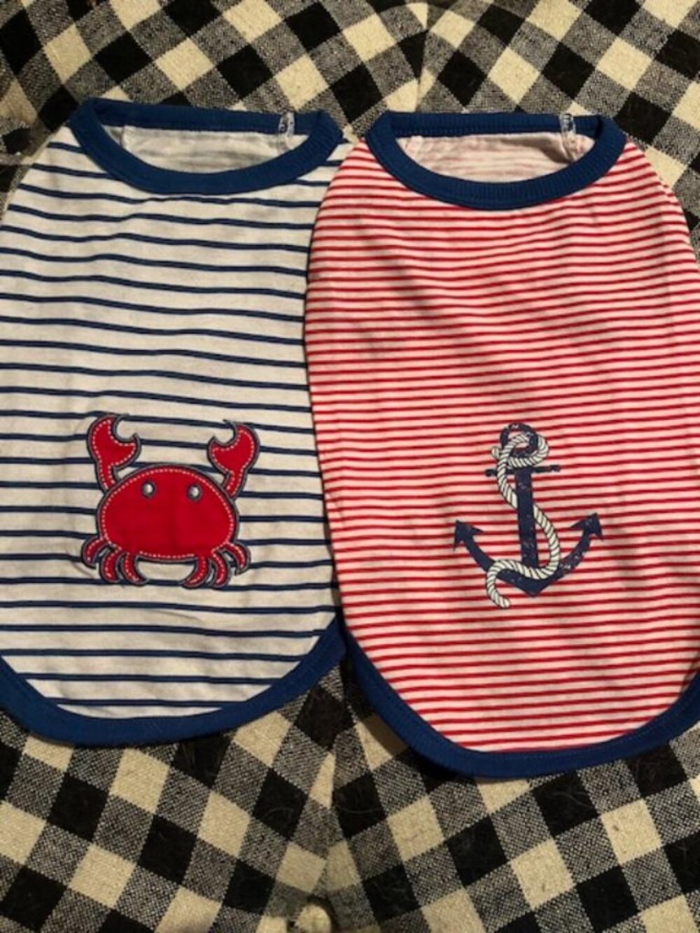 Set of 2 Nautical Pet Shirts NWOT Size Small 10'